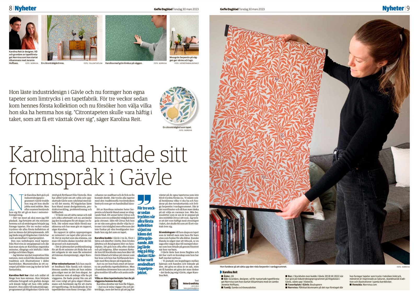 Norrviva in Gefle Dagblad March 30, 2023