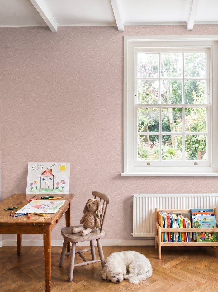 Krokus Northern Rose wallpaper shown on a room wall