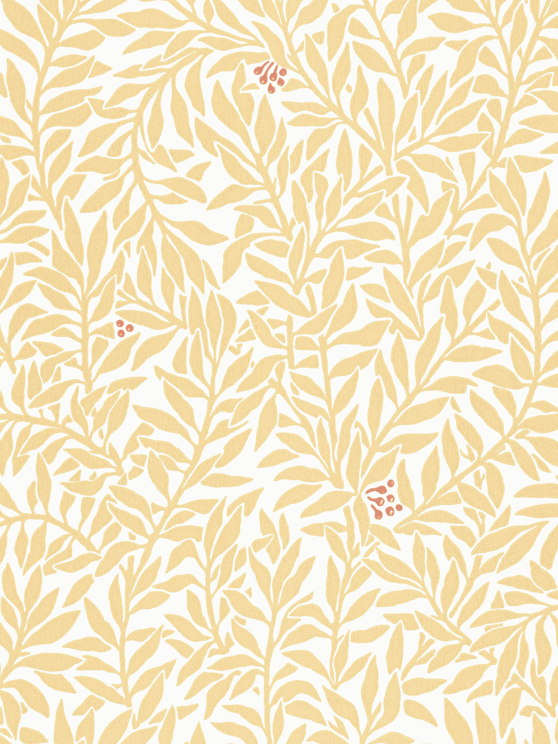 Serpentin Sunny Ochre pattern – climbing ochre-yellow leaves and red berries