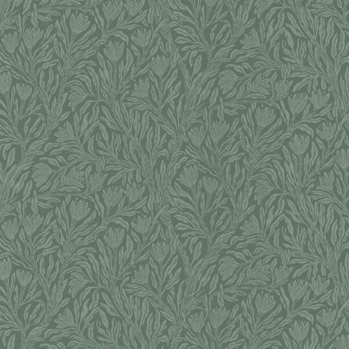 Krokus Forest Green wallpaper bobbin – sample roll by Norrviva