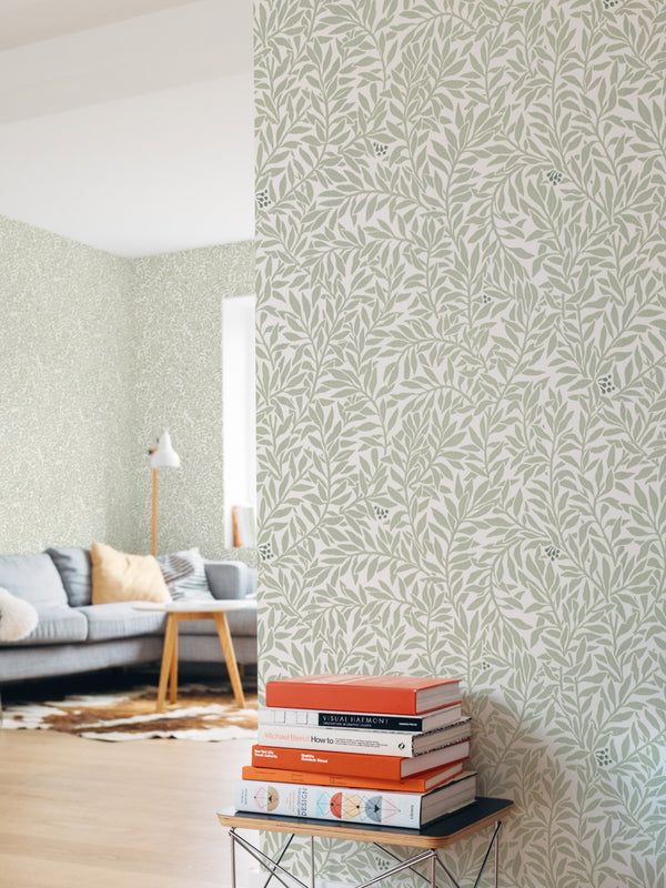 Norrviva wallpaper Serpentin Moss Green